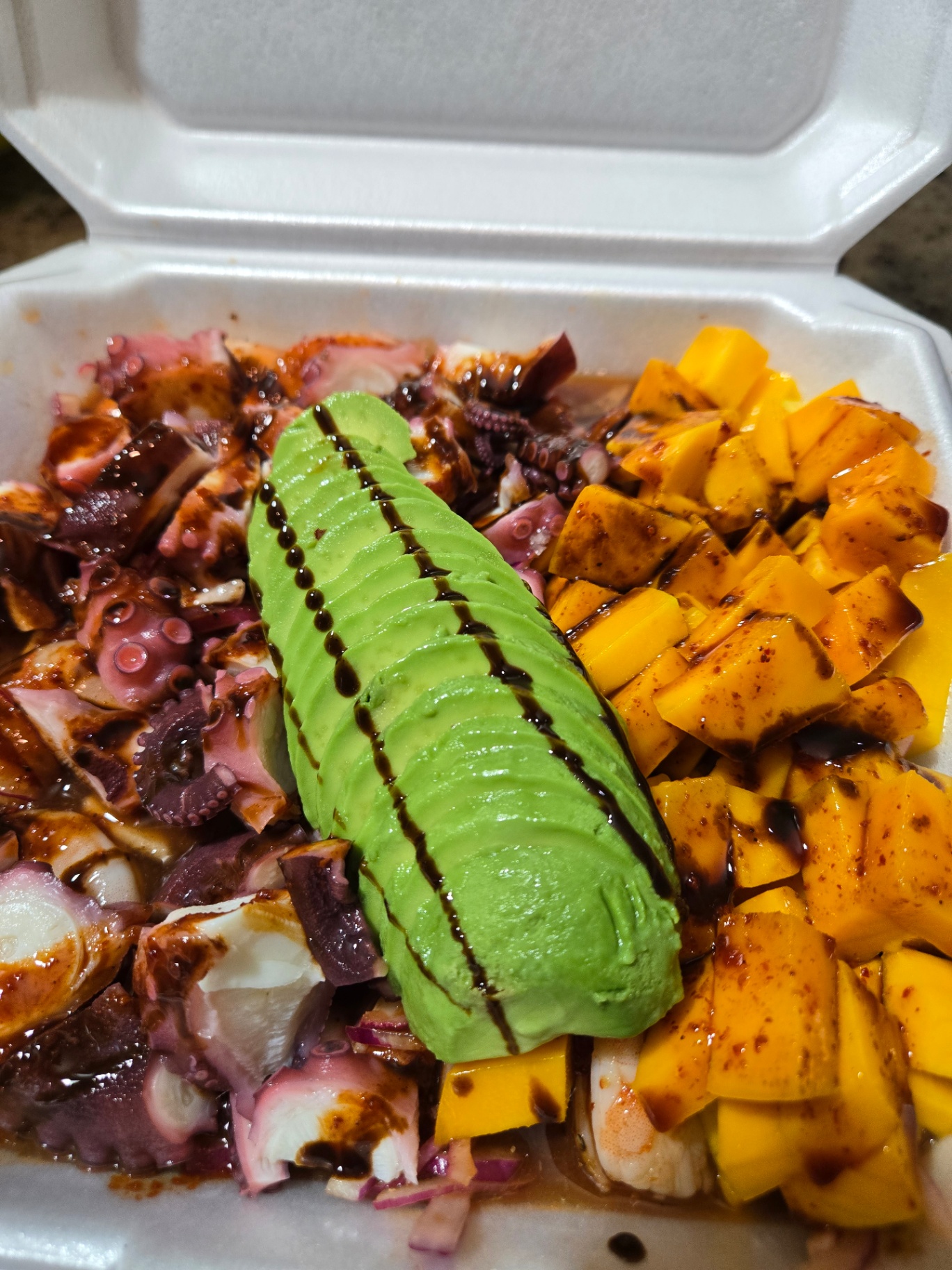 Aguachile de mango con camarón